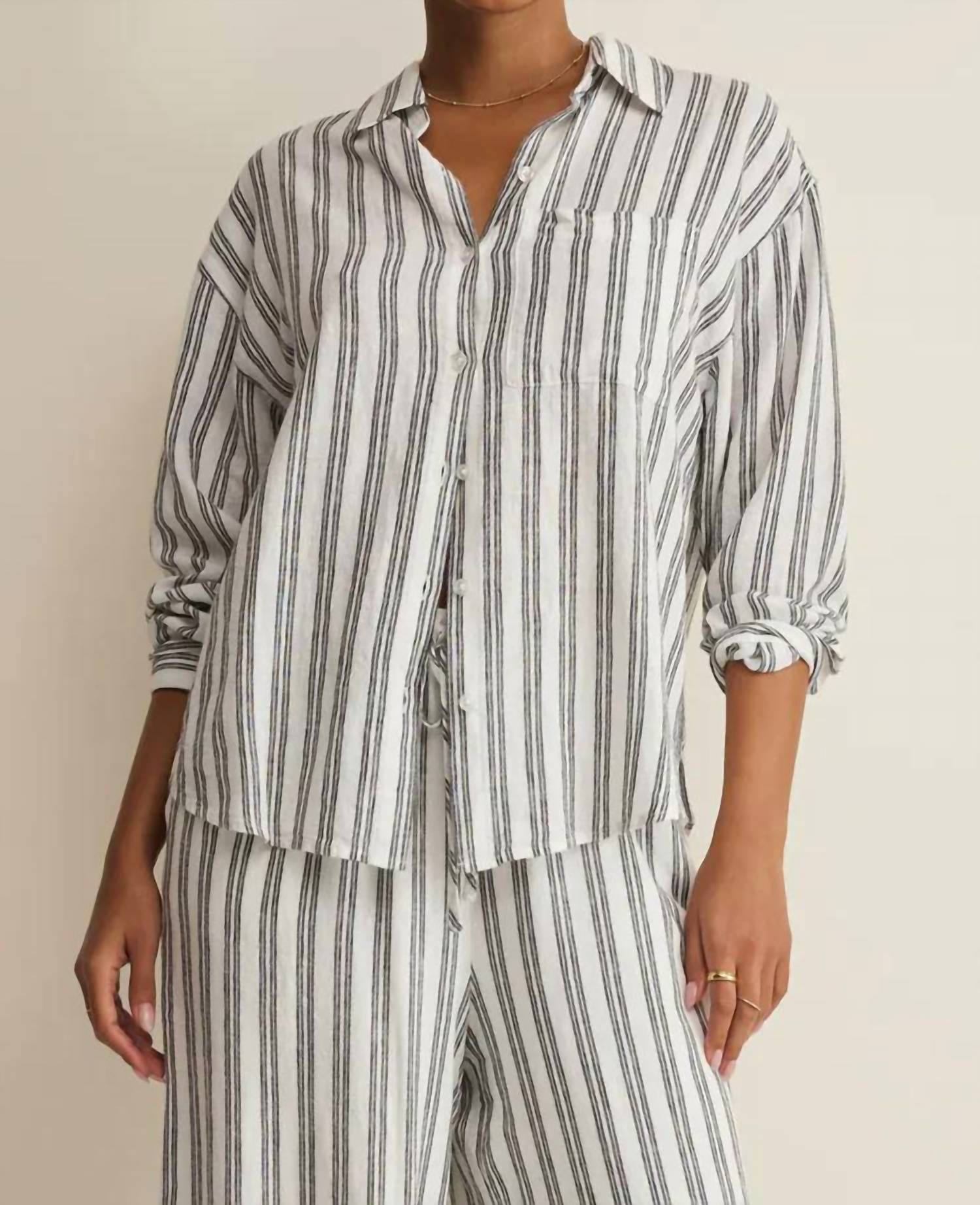 Z Supply - Perfect Striped Button Up Top