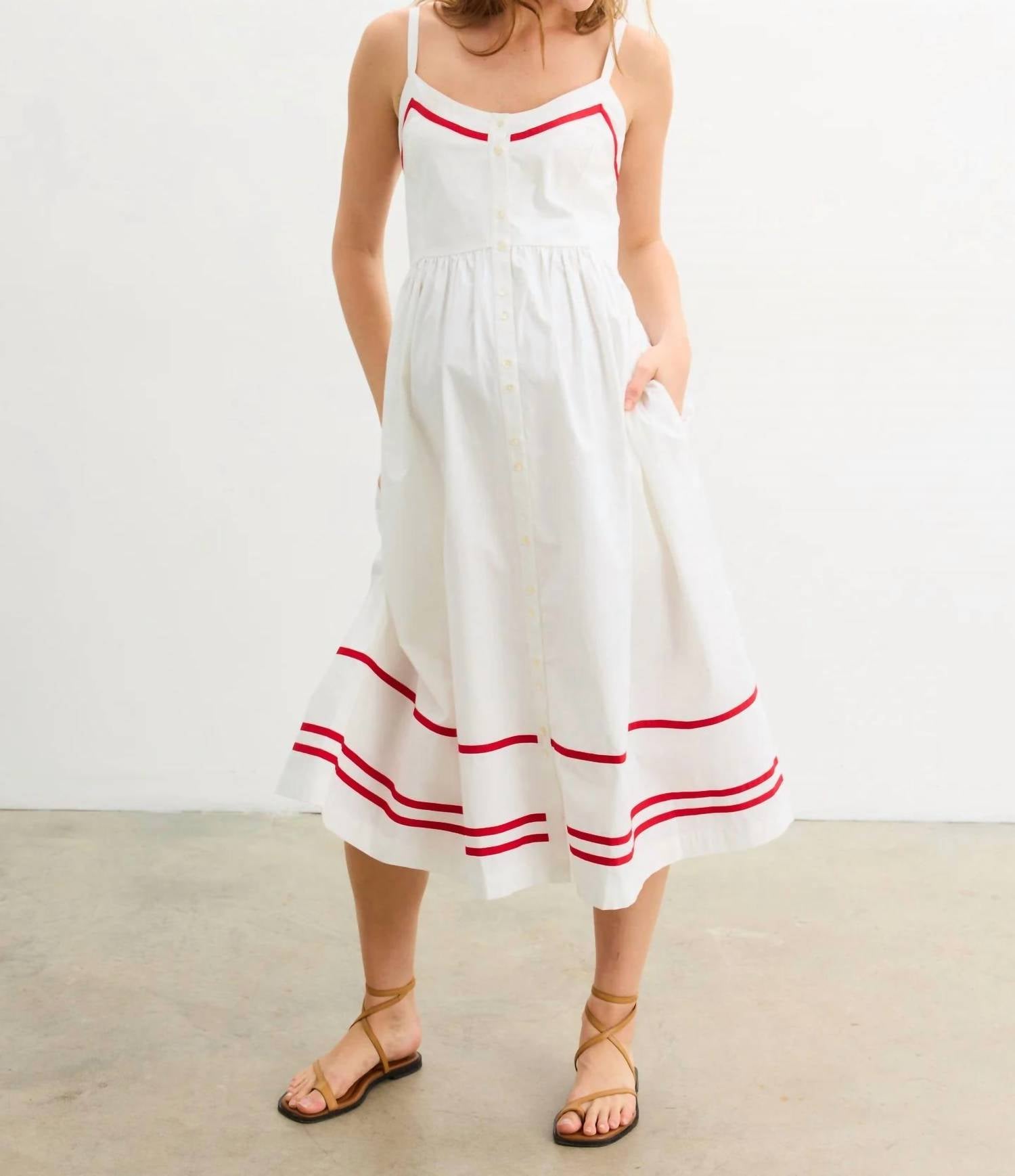 Hatch The Catalina Dress in white red - women's dress