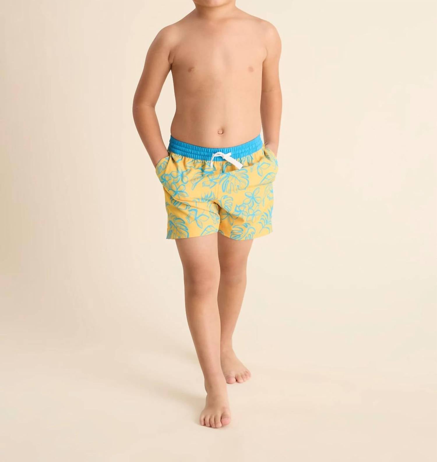 Chubbies - Boys Floral Explorers Classic Swim Trunk - Shorter