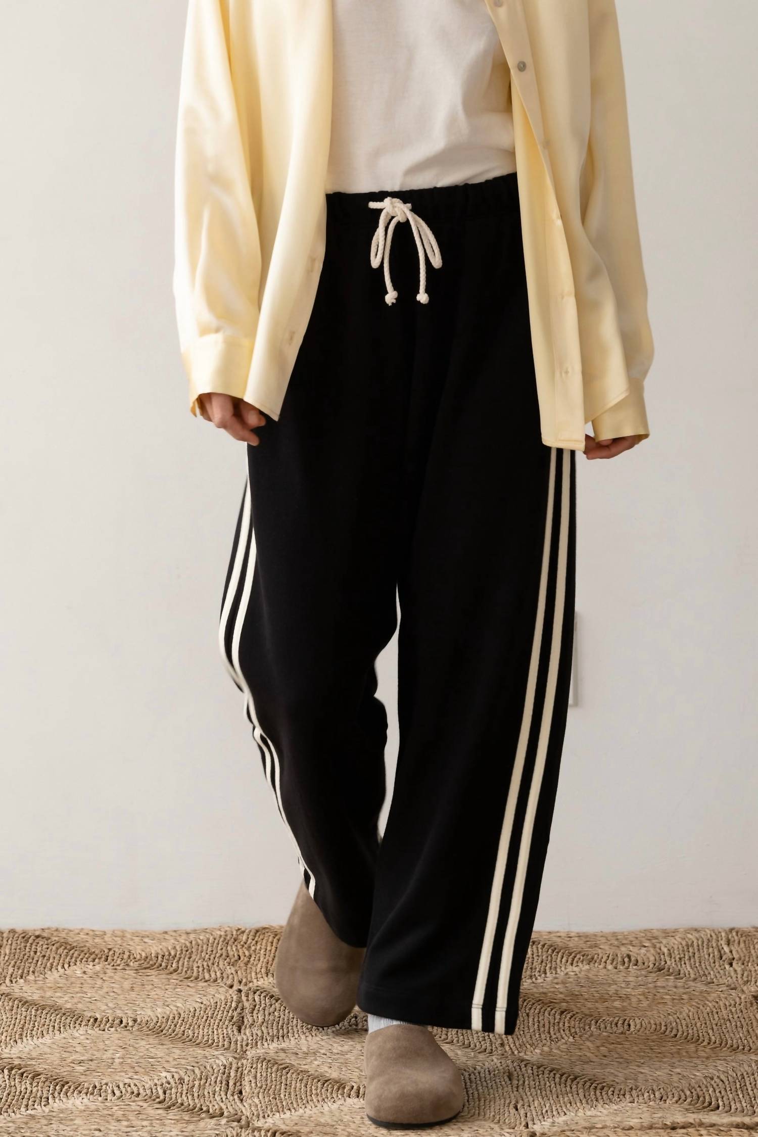 Donni. - Eco-terry Stripe Crop Pants