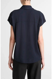 Vince - CAP SLEEVE HIDDEN PLACKET BLOUSE