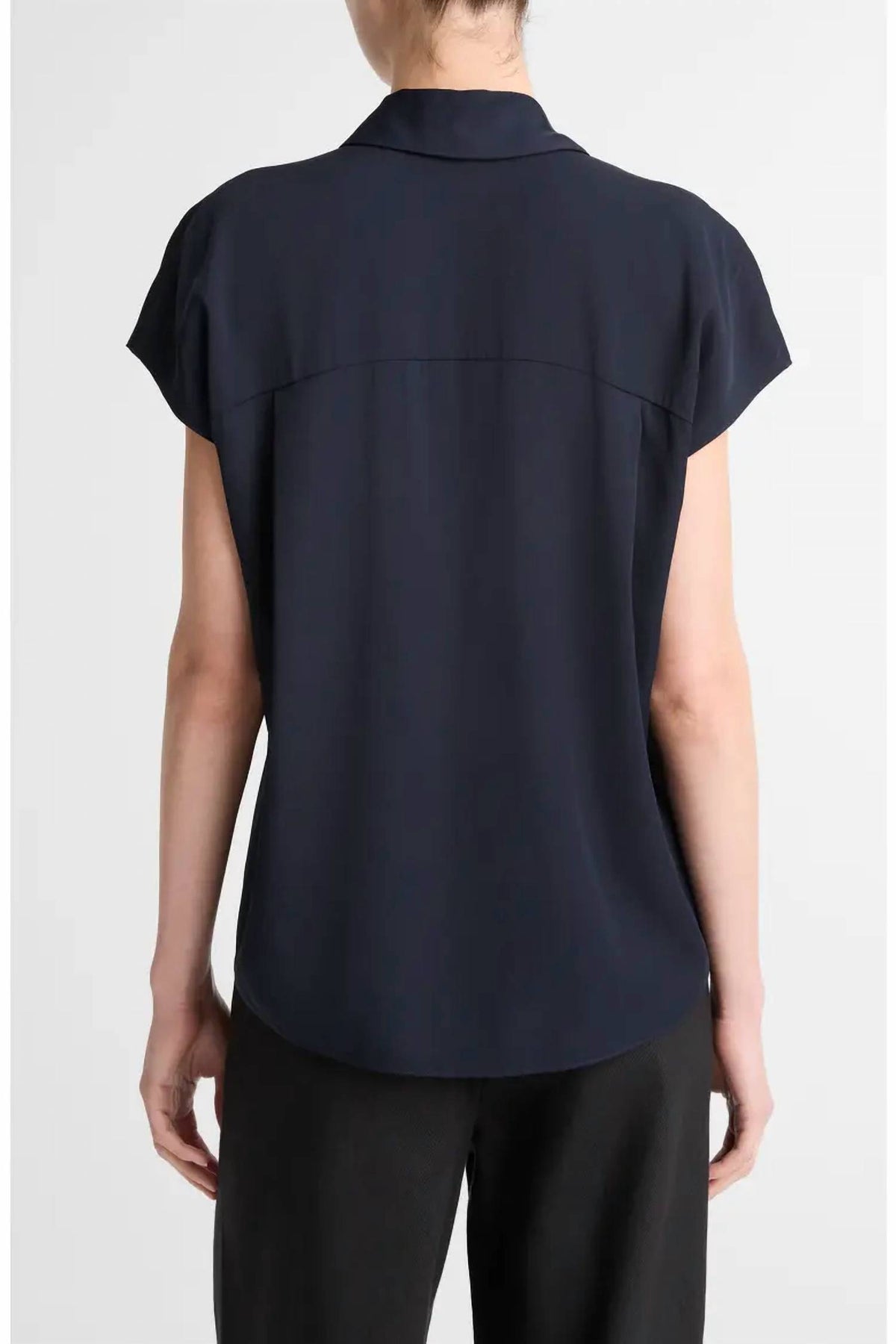 Vince - CAP SLEEVE HIDDEN PLACKET BLOUSE
