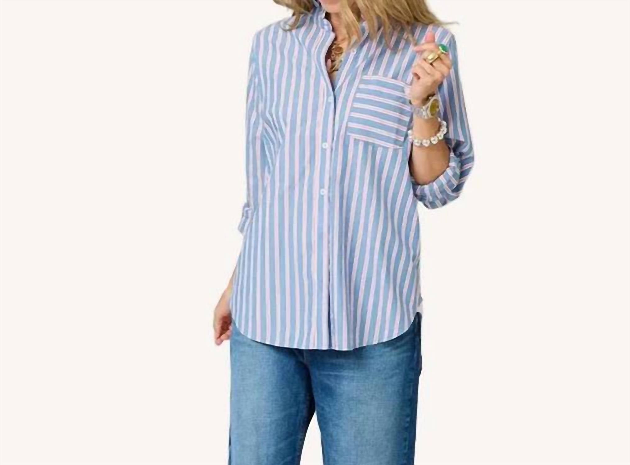 Kerri Rosenthal - Mia Ruffle Stripe Shirt