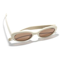 Sunski Women's Bianca Oval Sunglasses in ivory amber - women's accessory - detail view