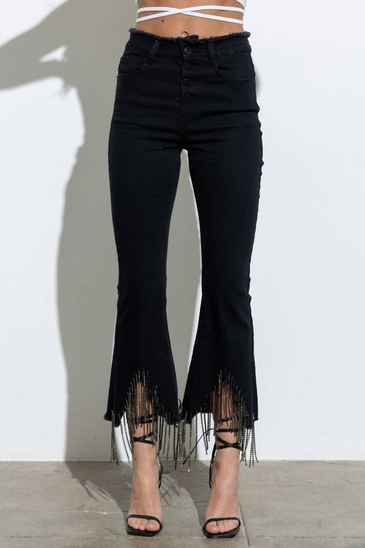 Blue B - Rhinestone Fringe Denim Pants
