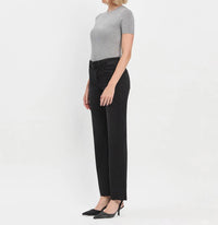 FLYING MONKEY Alexis High Rise Slim Wide Leg Jeans in black - women's jeans - view 4