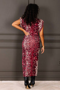 Astrid - Mock Neck Animal Print Midi Dress