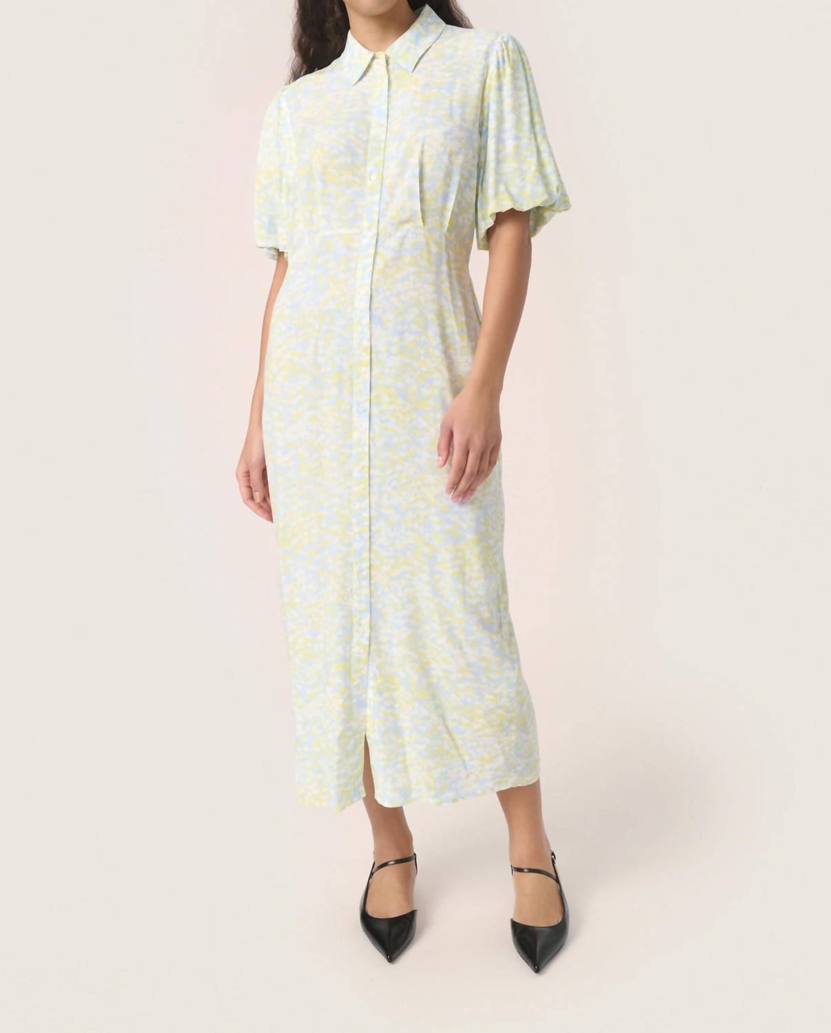 Soaked In Luxury - Wynter Midi Half Sleeve Shirt Dress