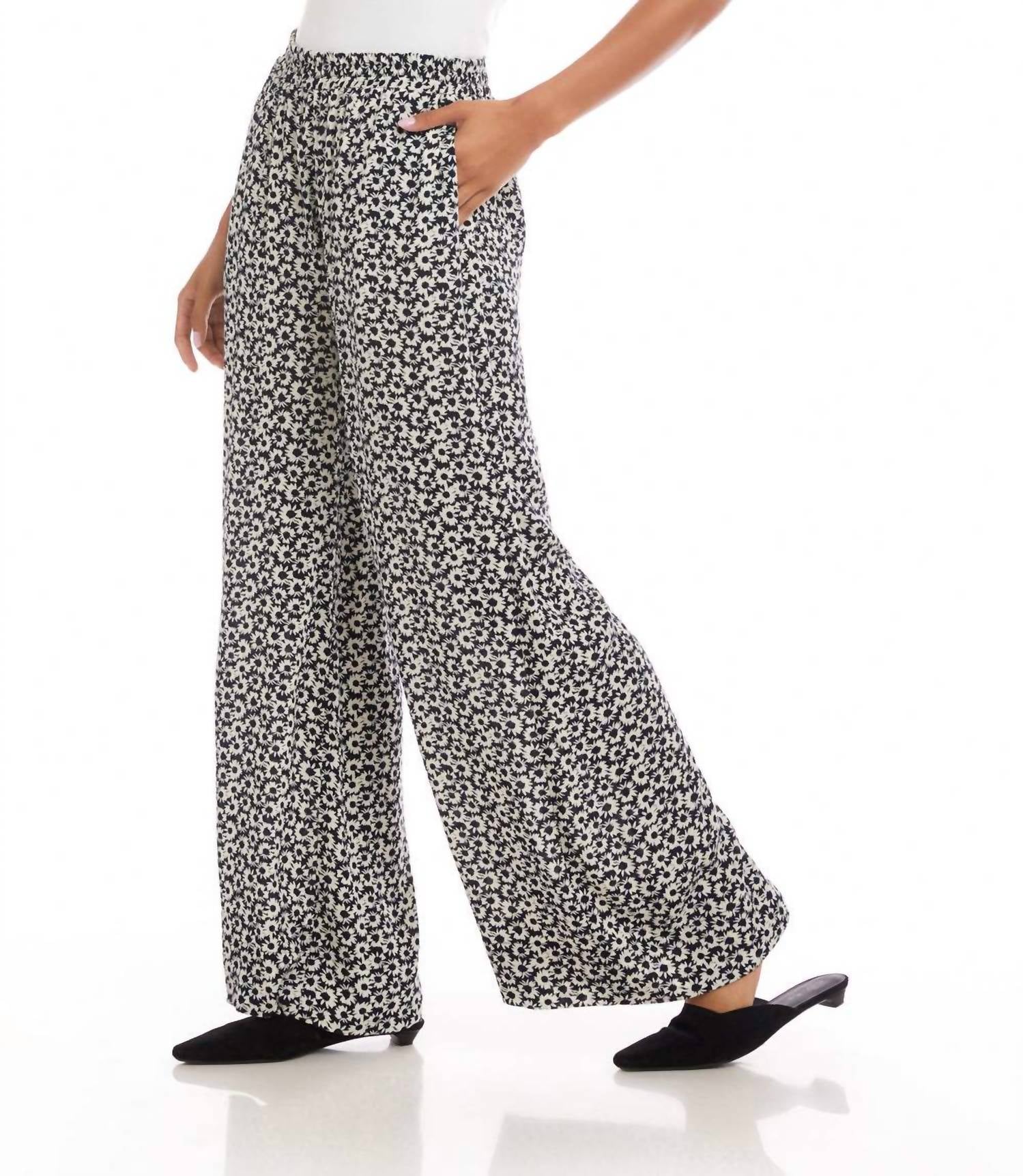 Karen Kane Wide-Leg Pants in daisy print - women's pants - alternate view