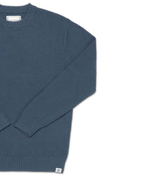 Long Wharf Supply Co. Men's Madaket Seawell Crewneck Sweater in marine - men's sweater - detail view