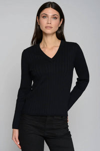 Vilagallo - V-neck Button Cuff Jumper