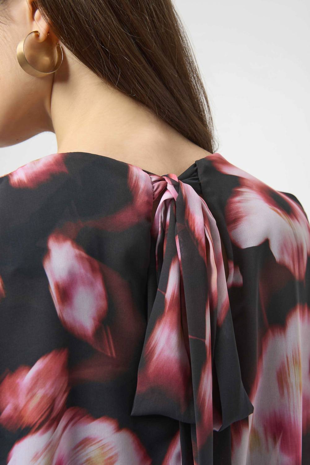 Joseph Ribkoff - Chiffon and Silky Knit Floral Boxy Top