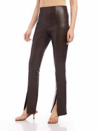 Fifteen Twenty - Faux Leather Front Slit Pants