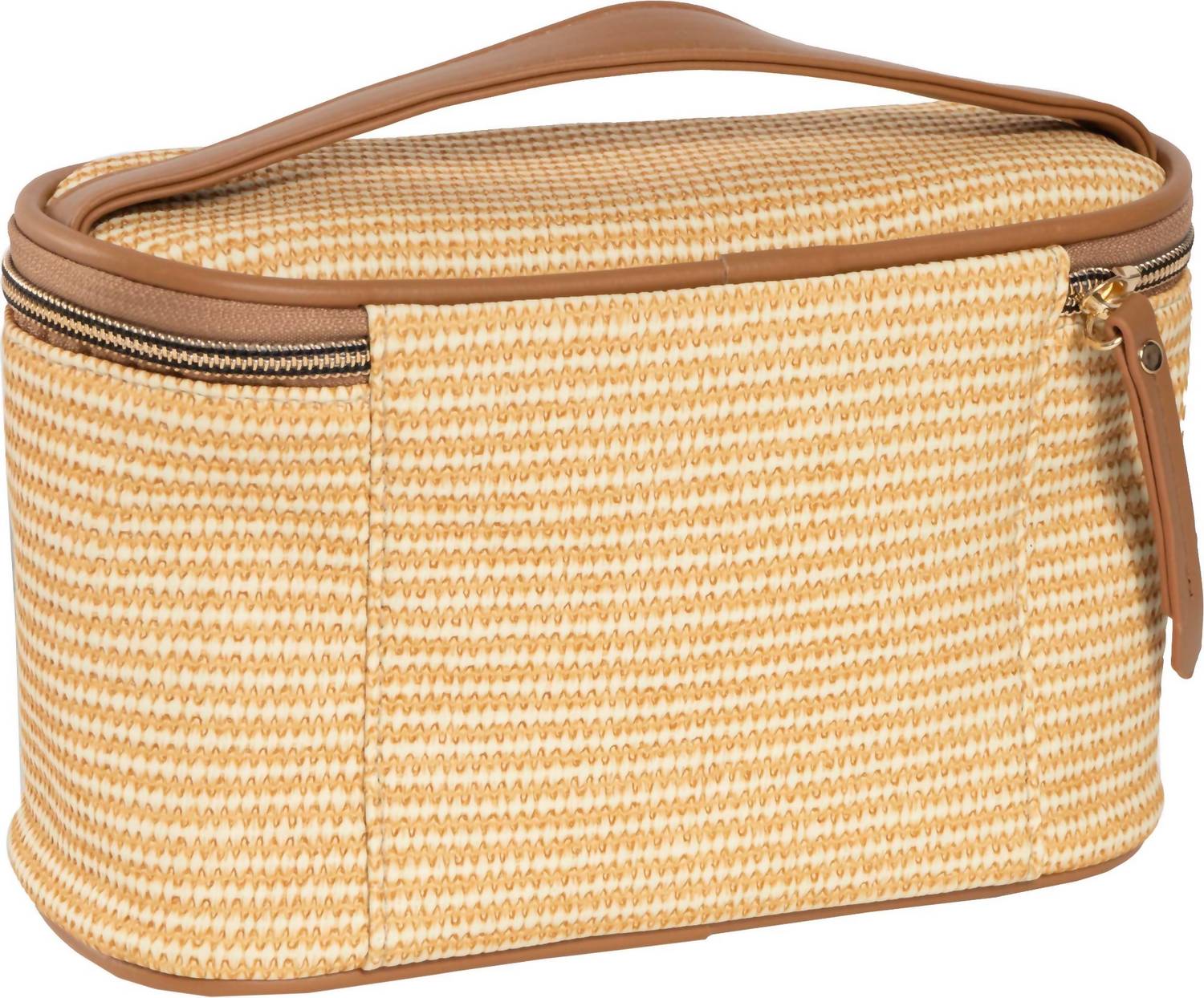Joan & David - Women's Straw Texture 4 Piece Clear Cosmetic Bag Set