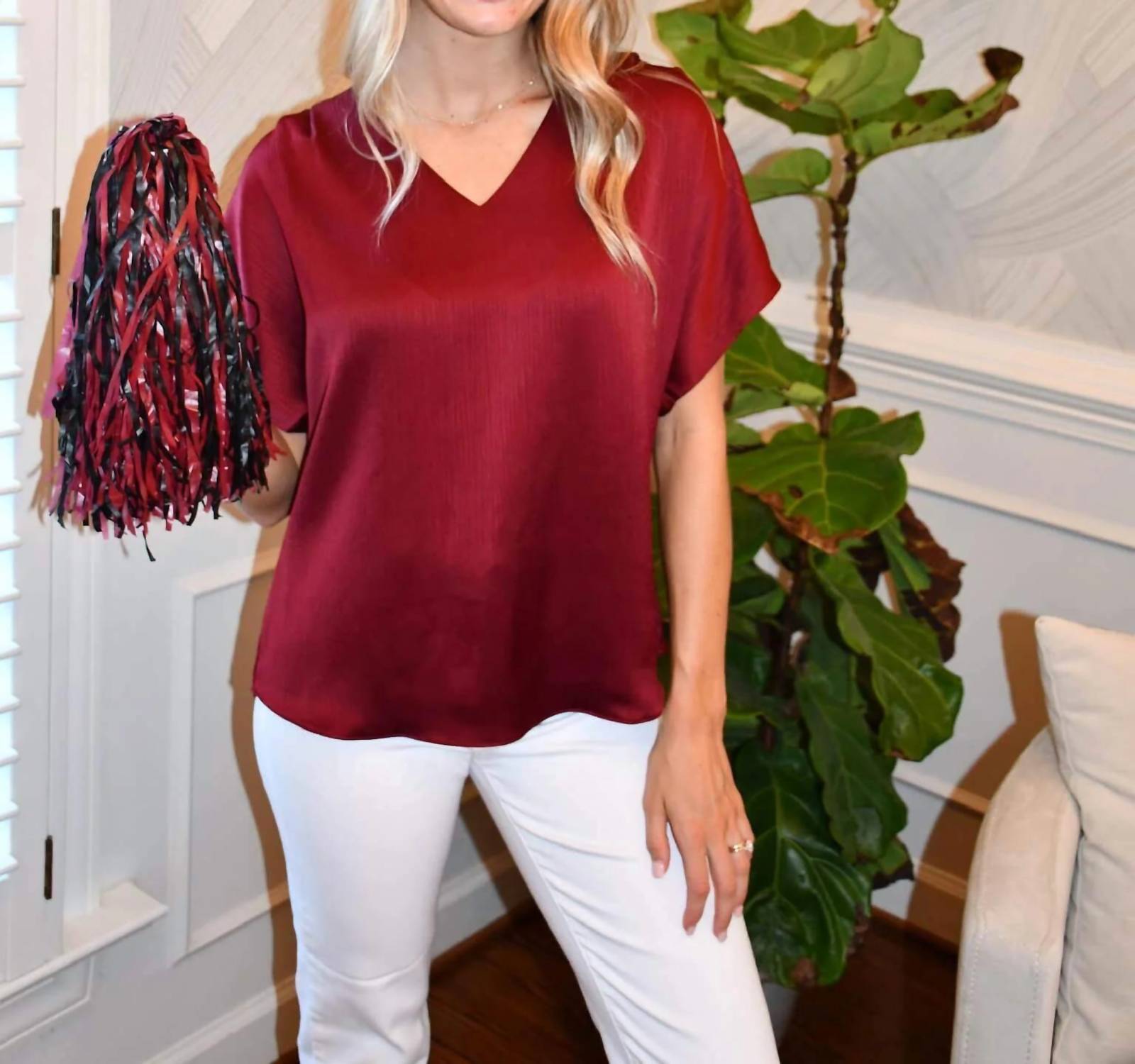 Naked Zebra - Julia Crinkle Satin Blouse