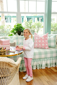 The Beaufort Bonnet Company Cassidy Comfy Crewneck Top in worth avenue white xoxo - kids' sweater