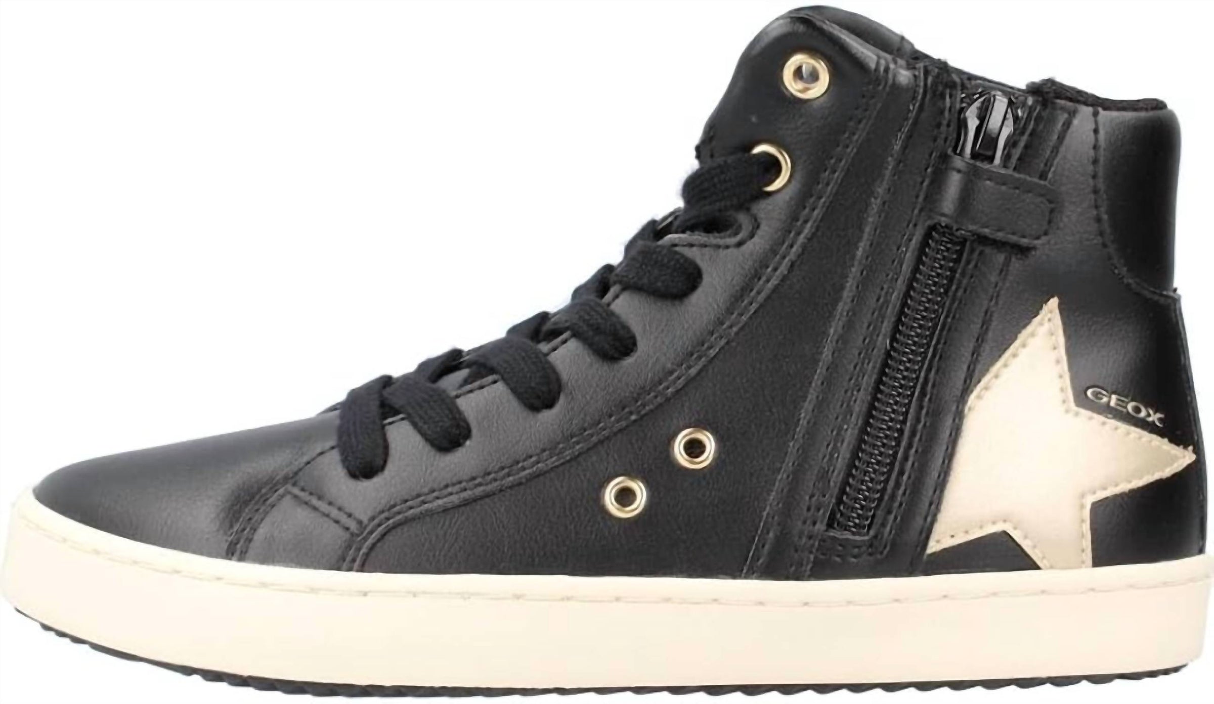 GEOX Girls' Kalispera Sneakers in black platinum - kids' sneaker - detail view