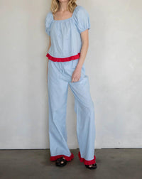 Things Between Women's Isadora Top in light blue red - women's shirt - view 4