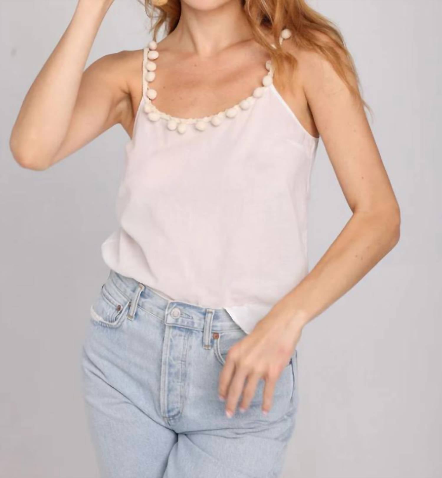 LeLe de Baltzac Puglia Camisole Top in off white - women's shirt - alternate view