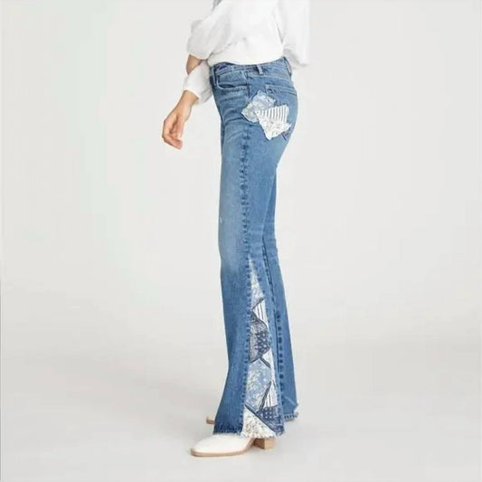 Driftwood - Farrah Flare Patched Up Jeans