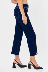 Hidden - Hem Slit Cropped Jeans