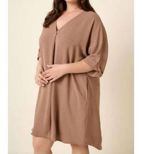 Mittoshop - Airflow Dolman Sleeve Shift Mini Dress