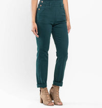 Judy Blue - Garment Dyed High Rise Double Cuffed Overalls