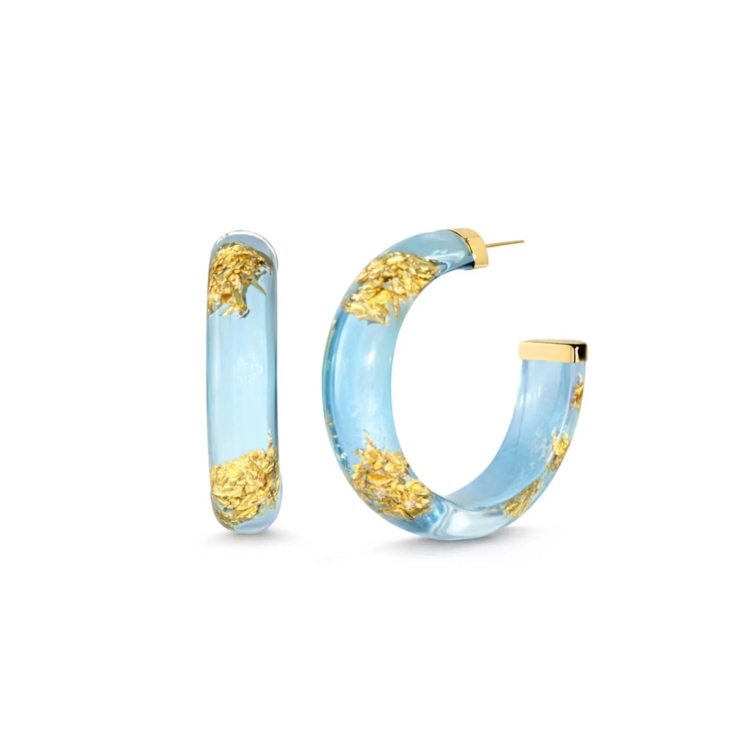 Gold & Honey - Women's Small Lucite Hoop Earrings