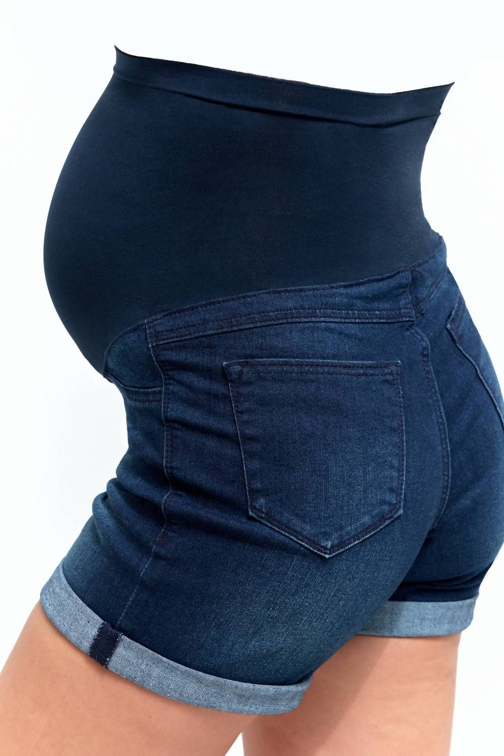 1822 Denim - Roll Cuff Jean Shorts With Bellyband - Maternity