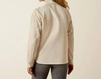 ARIAT Breeze Logo Half Zip Sweatshirt in cream - women's top - detail view