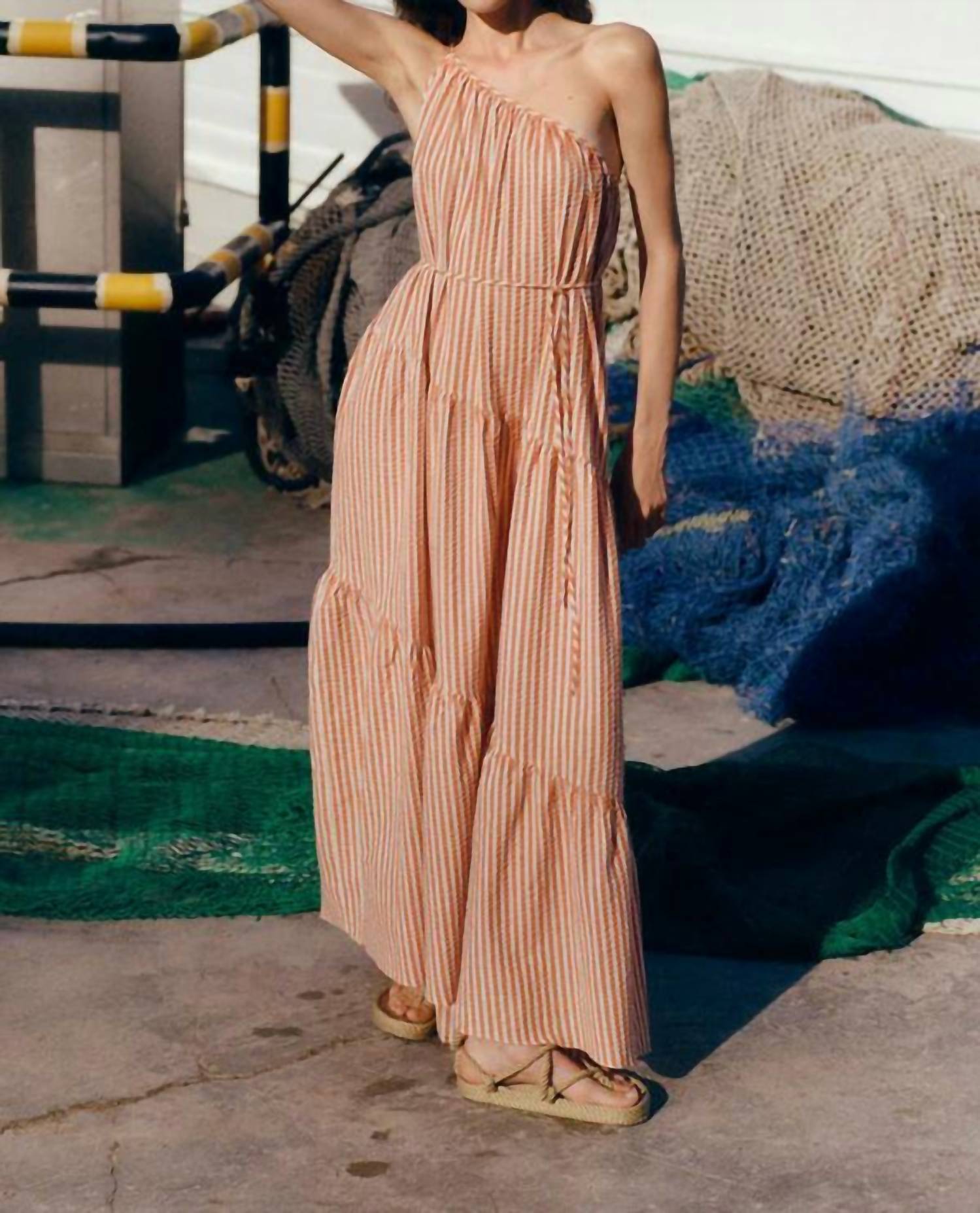 Shona Joy - Hele One Shoulder Tiered Maxi Dress
