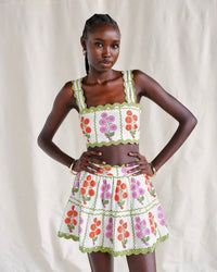 Saylor - Silas Square Neck Top And Skirt Set