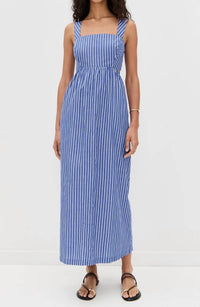 STATESIDE Poplin Stripe Dress in blue - women's dress