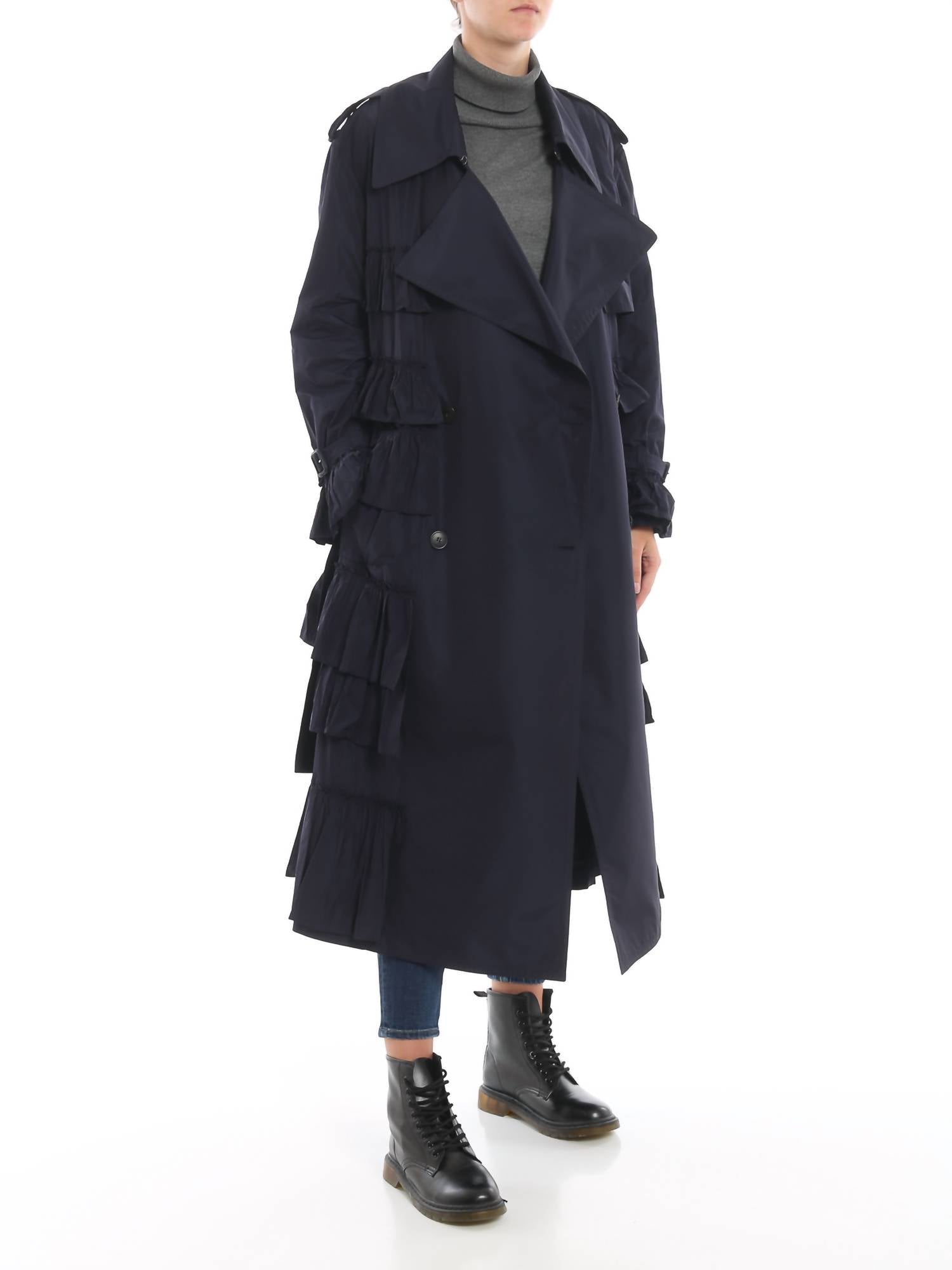 Valentino - Frilled Long Trench Coat