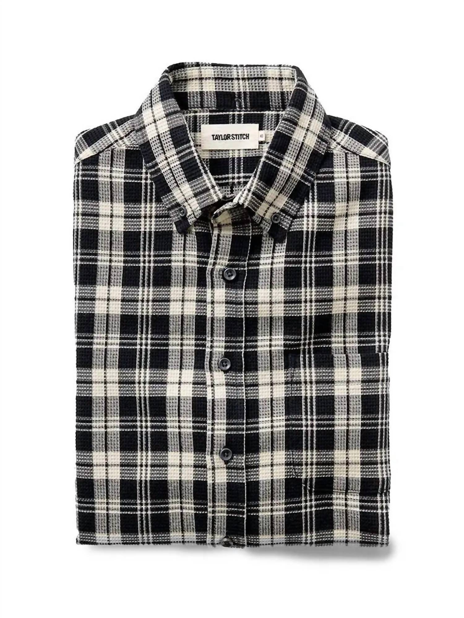 Taylor Stitch Jack Shirt in coal plaid waffle - men's shirt - view 7