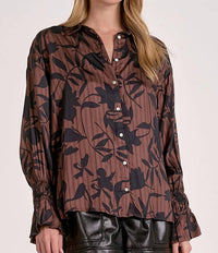Elan - Foliage Button Down Top