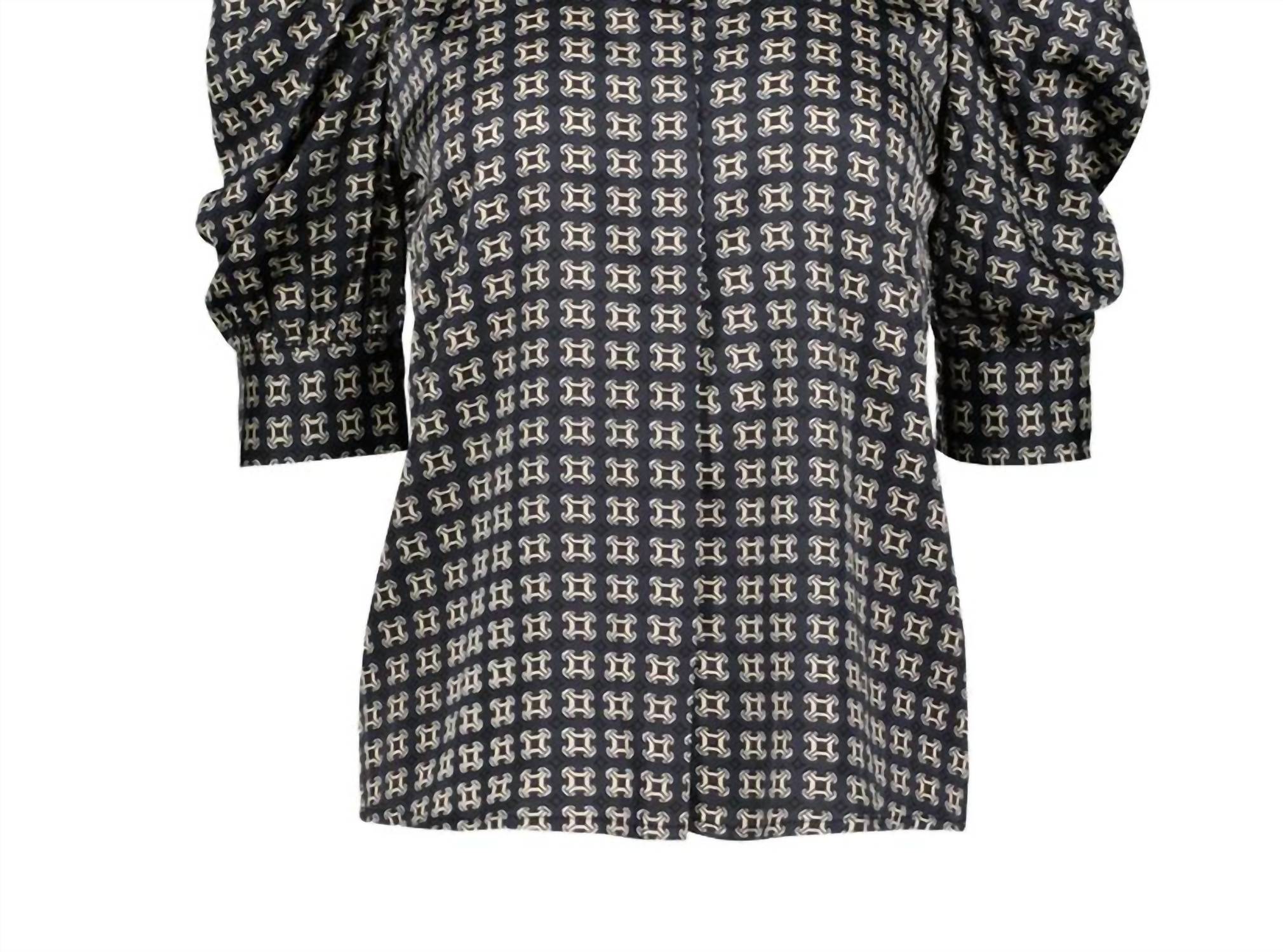 Bishop + Young - Heritage Print Quarter Ruched Sleeve Top
