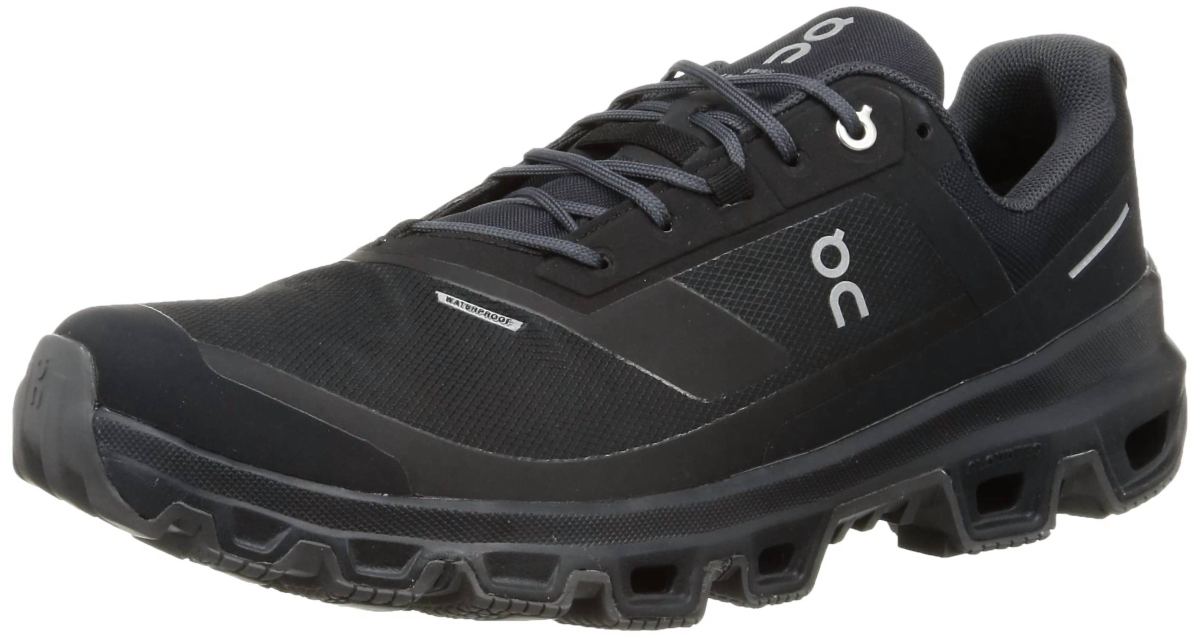 On Women's Cloudventure Waterproof Trainers Shoes in black rock - women's sneaker - detail view