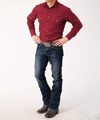 Roper - Men's Long Sleeve Snap Broadcloth Western Shirt