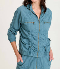XCVI Amis Cinchable Bomber Jacket in dark knight - women's jacket
