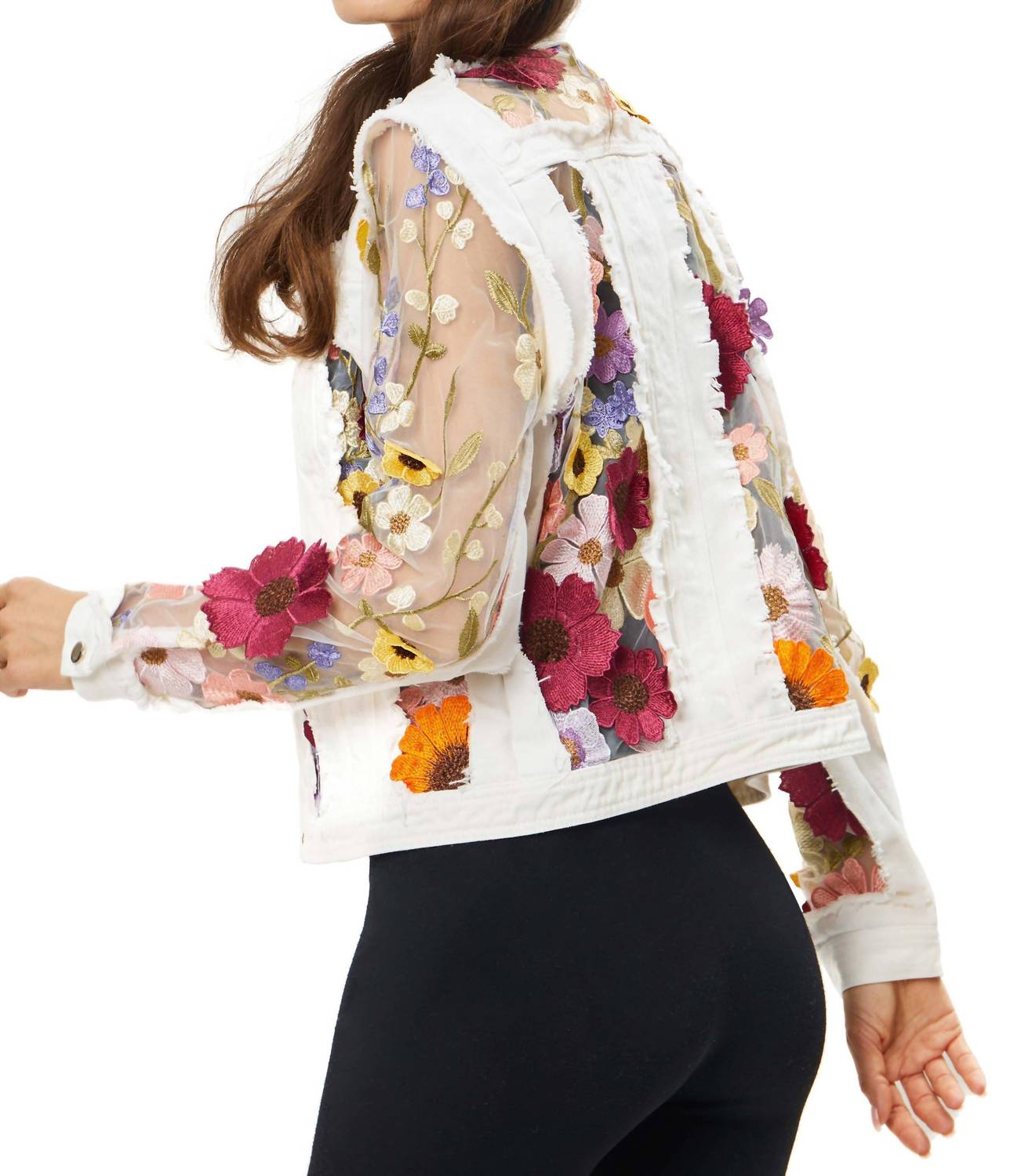 Adore - Embroidered Denim And Lace Jacket