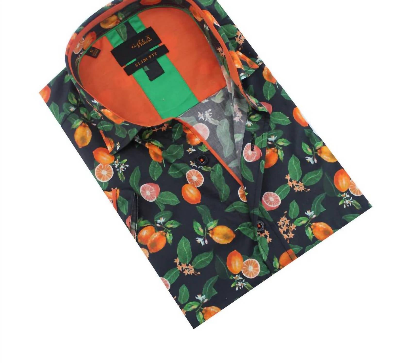 Eight X - Tangelo Melody Print Short Sleeve Shirt