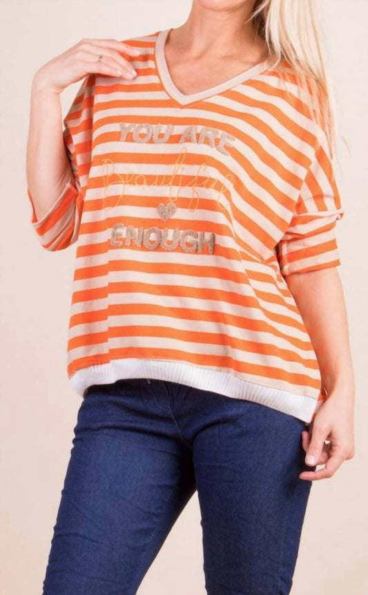 Gigi Moda - Bellissima Stripe V-neck Sweater