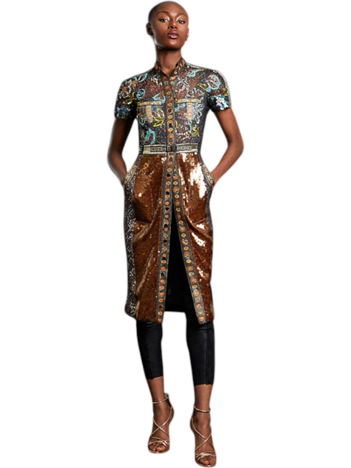 In Earnest - Amber Glass Sheath Dress