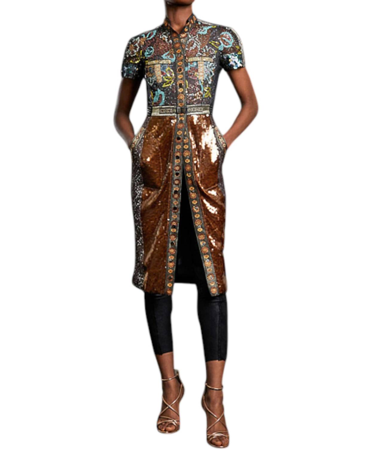 In Earnest - Amber Glass Sheath Dress