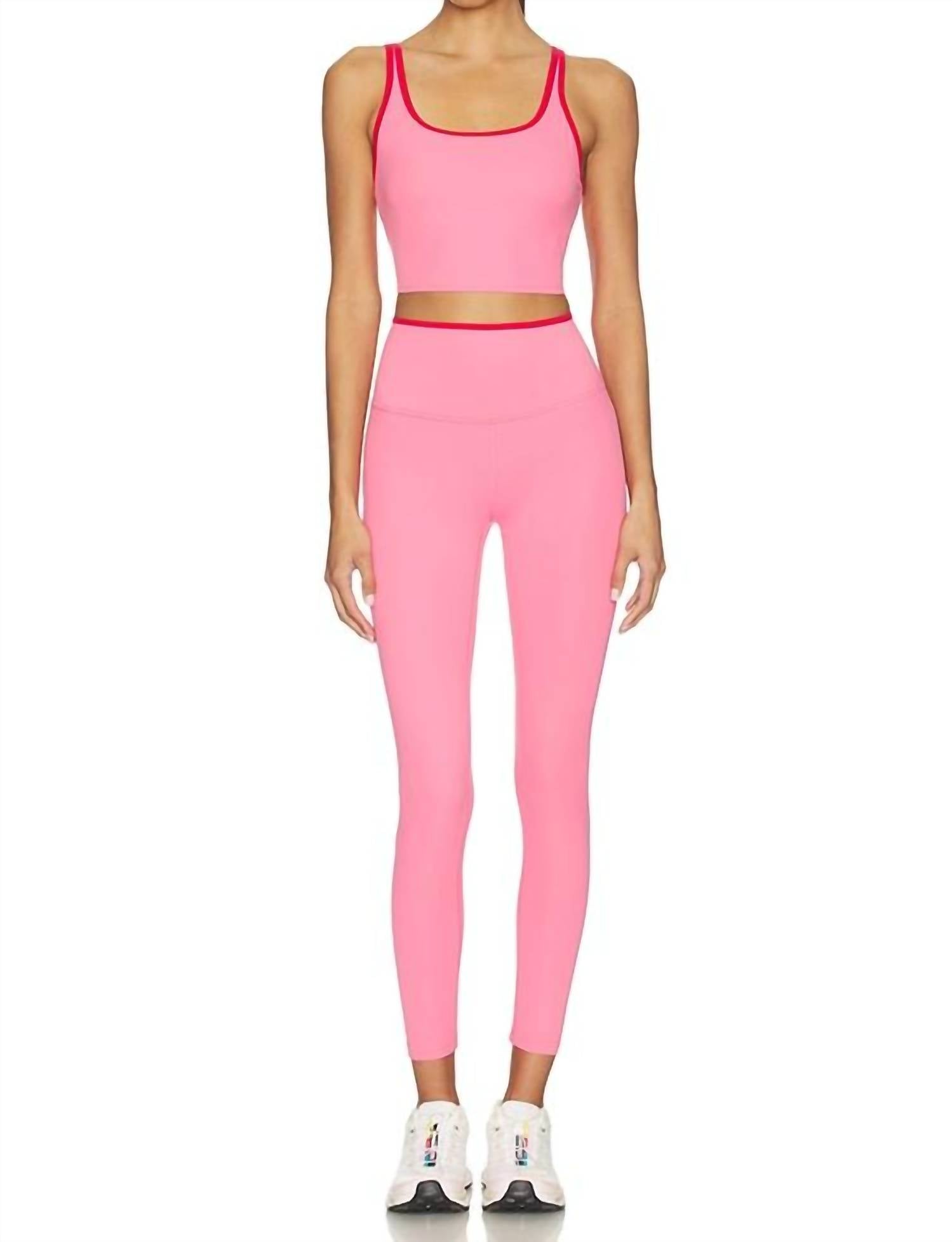 SPLITS59 Easton Rigor High Waist 7/8 Leggings in strawberry pirate red - women's pants
