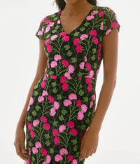 Joseph Ribkoff - Floral V-neck Midi Dress