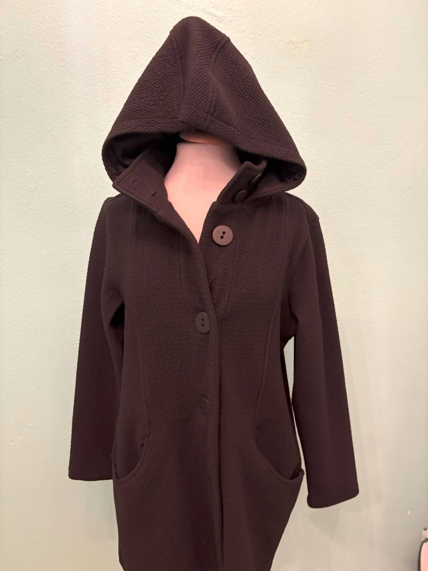 Dolcezza - Women's Long Knit Coat With Hood