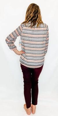 Multiples - Knit Elastic Neck Peasant Top