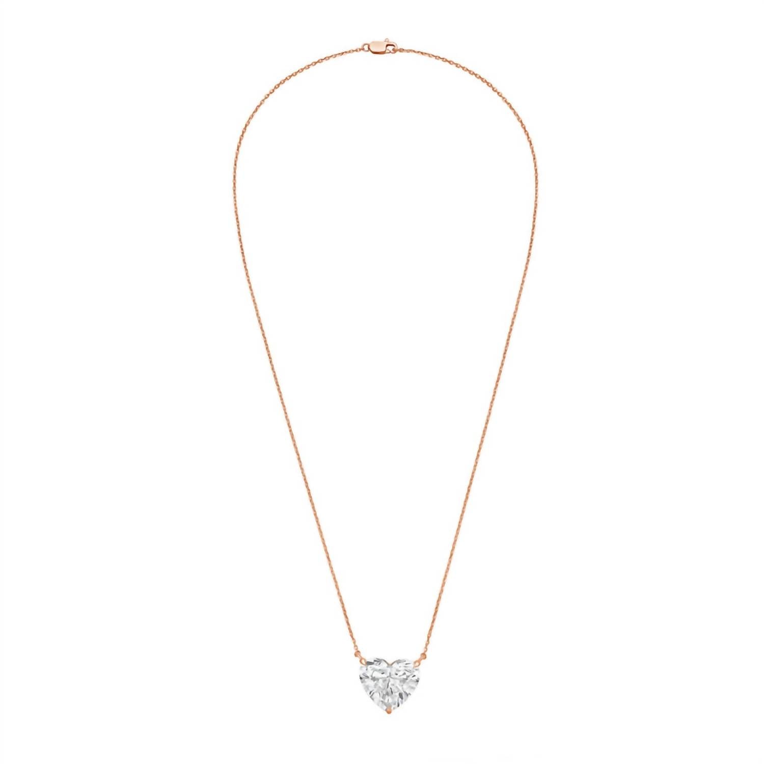 Diana M Jewels - 8.00 Cts Lab Grown Heart Diamond Pendant Necklace